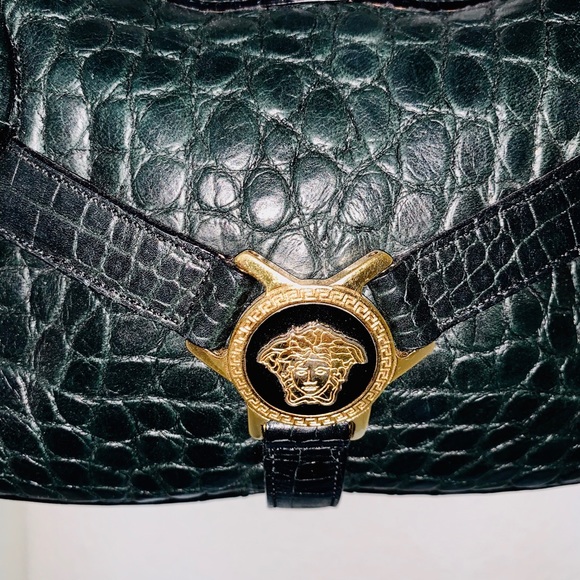 Versace Alligator Half Moon Bag - Picture 2 of 6